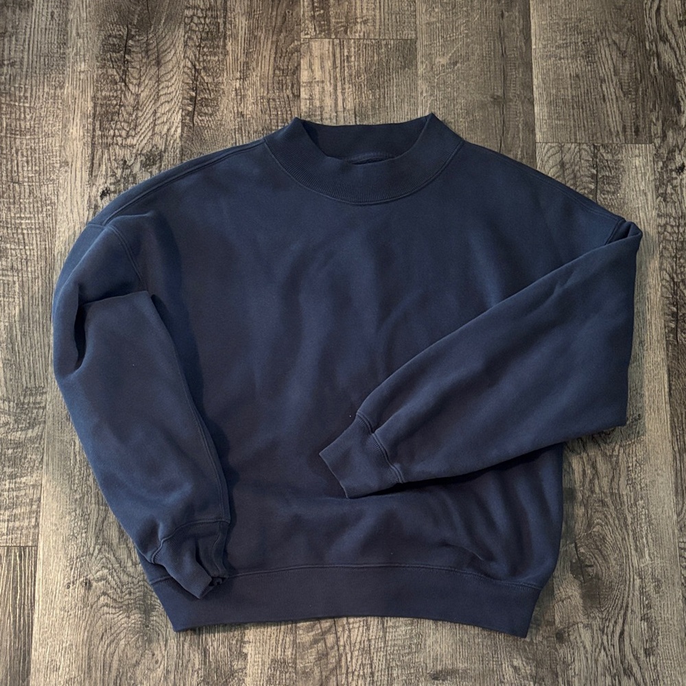 Abercrombie & Fitch Mockneck Sweatshirt - Navy Blue - Size Medium - Picture 1 of 3
